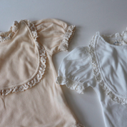 【SALE】セット：レースワッフルロンパースセット