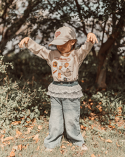 レースヘムデニムパンツ