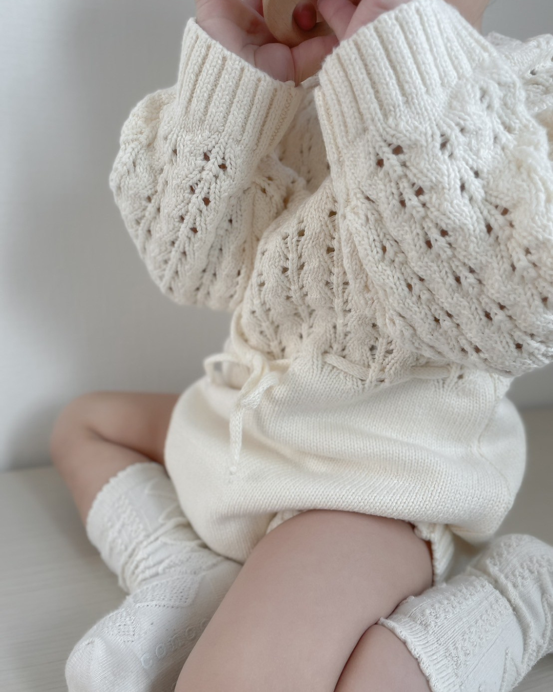 【新作】編みニットロンパース