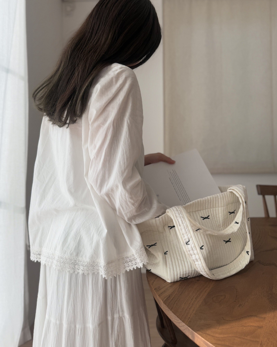 リボンマザーズバッグ