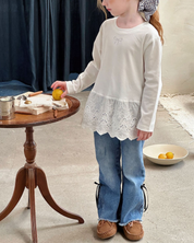 レースアップデニムパンツ