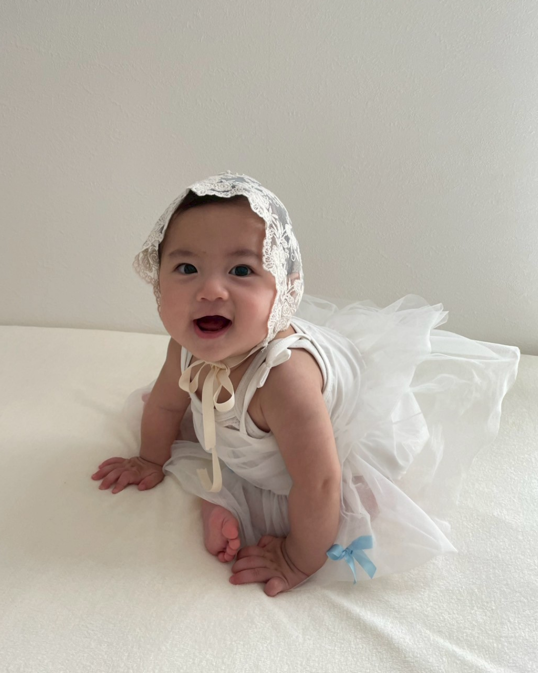 【新作 6/26(金) 10:00販売】トゥインクルリボンチュールロンパース