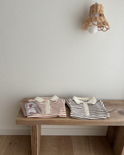 【新作20日(金) 10:00販売】コットンボーダー襟付きロンパース