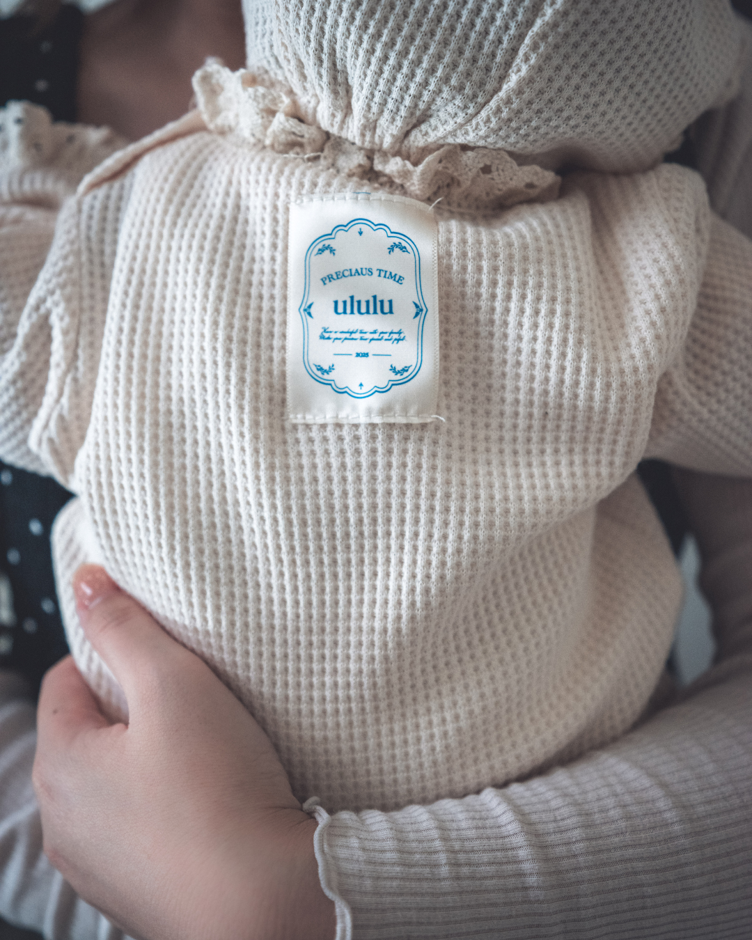 【新作 7日(金) 10:00 販売】UL ORIGINAL：ニューボーンワッフルロンパース