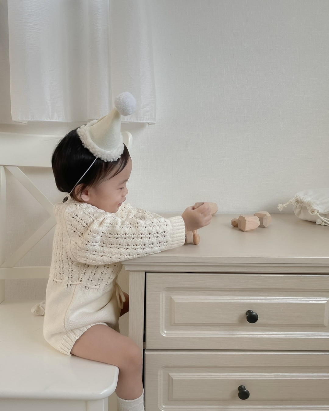 【新作】編みニットロンパース