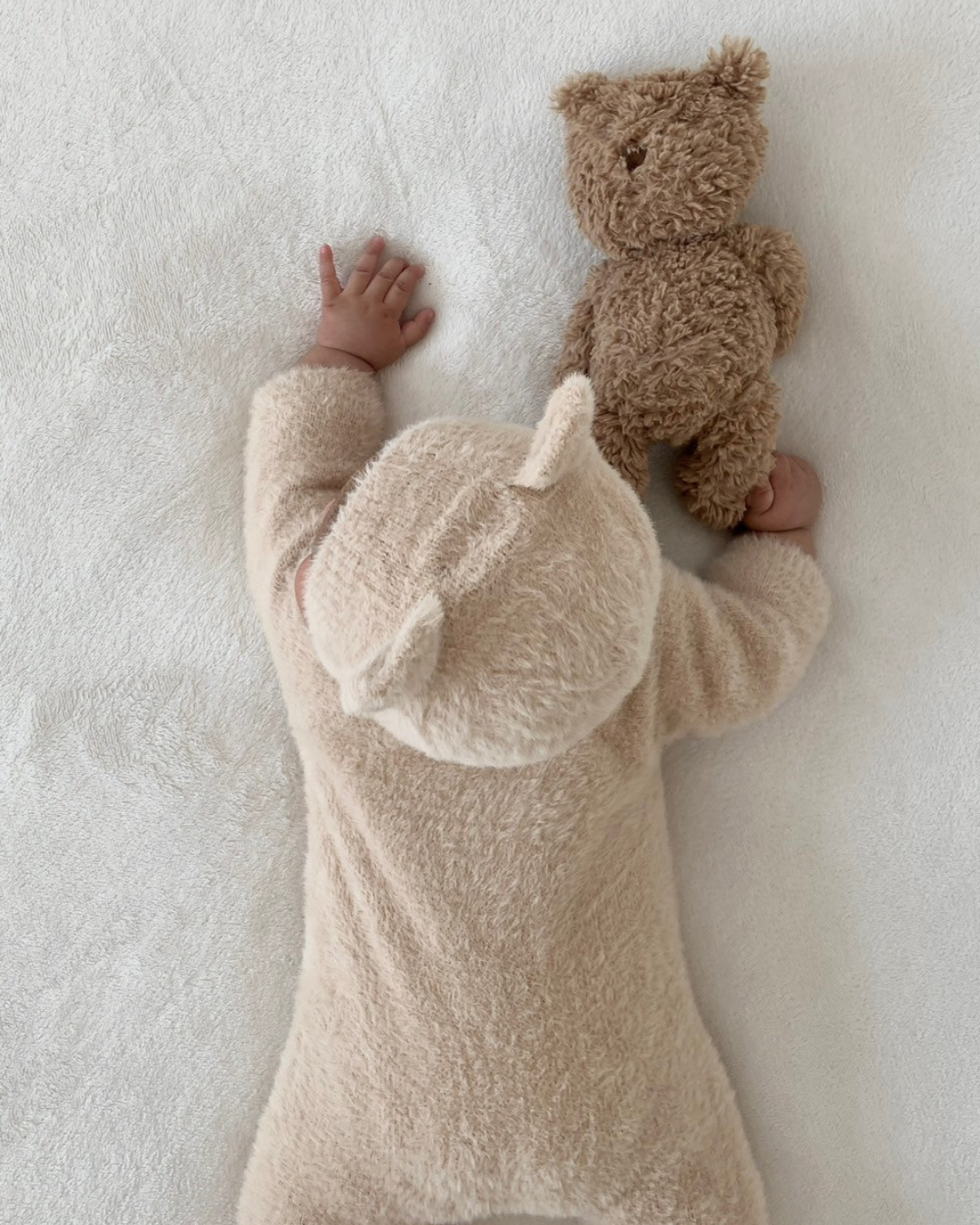 【新作 7日(金) 10:00 販売】ふわクマロンパース