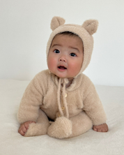 【新作 7日(金) 10:00 販売】ふわクマロンパース