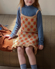 レトロフラワーニットキャミワンピースセット