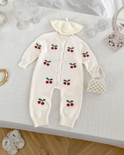 【新作】チェリーニットカバーオール