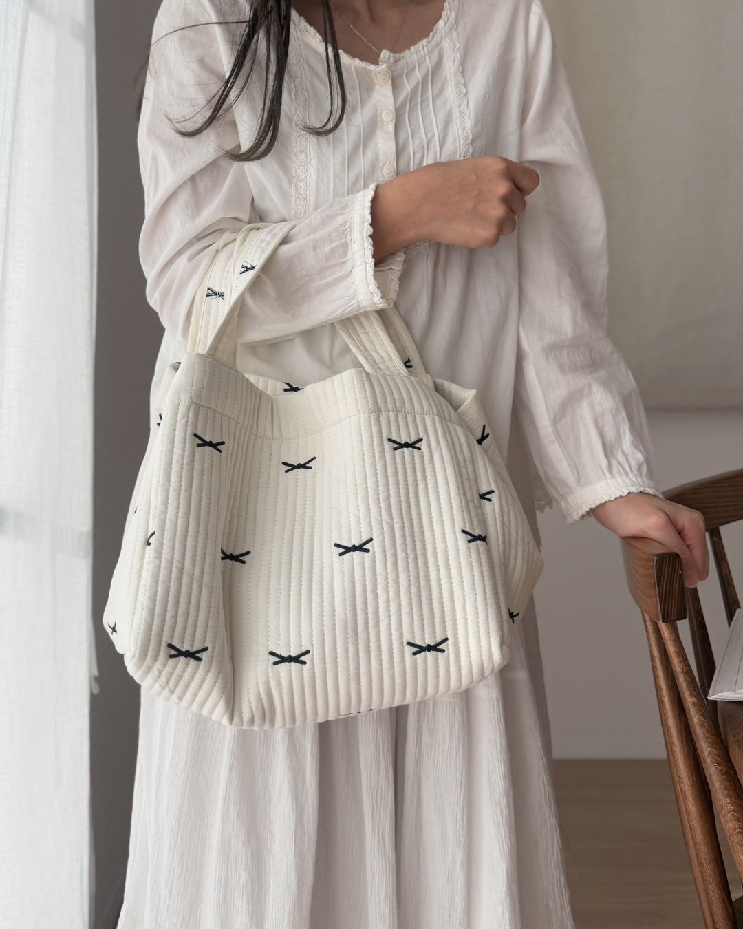 リボンマザーズバッグ