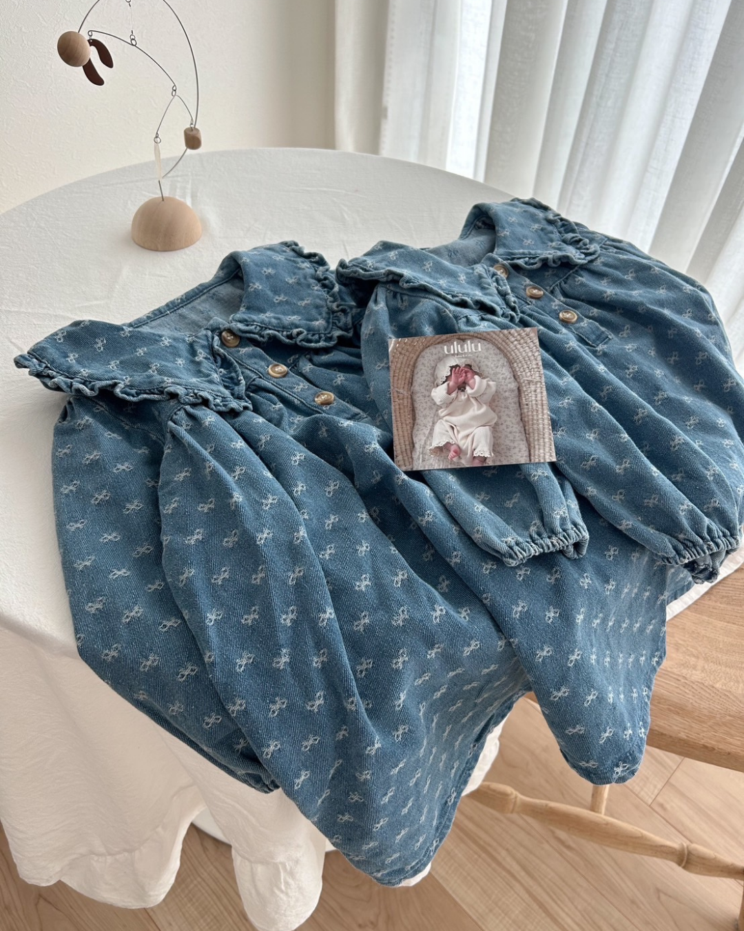 【新作】リボンデニムロンパース / ワンピース