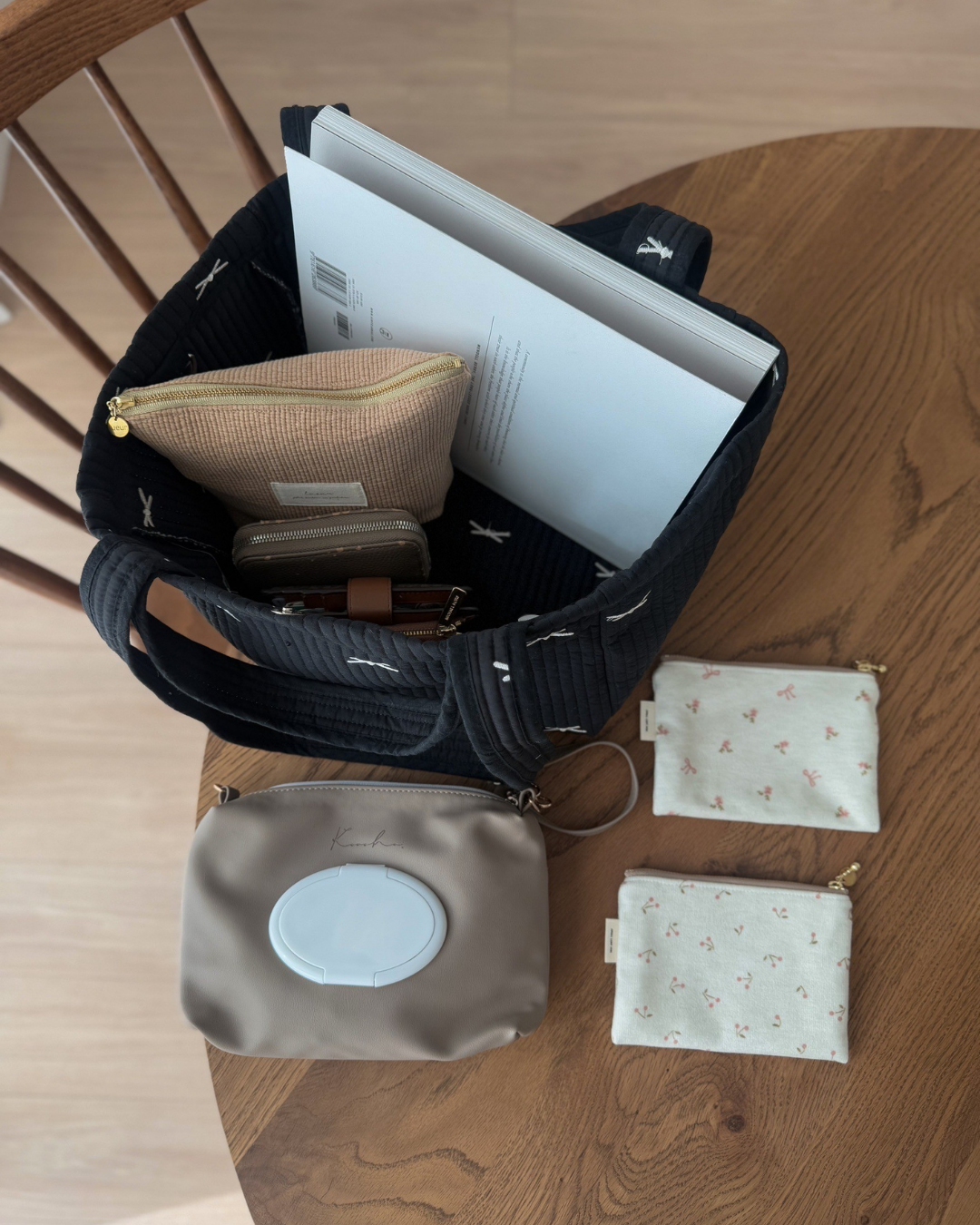 リボンマザーズバッグ