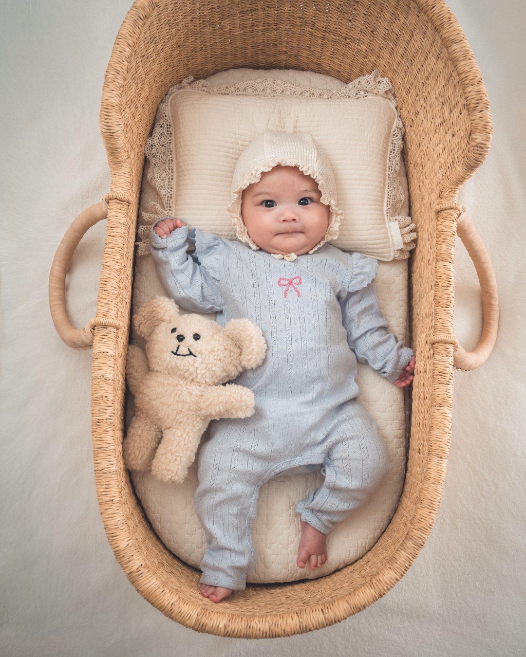 刺繍フリルスリーブ リブロンパース