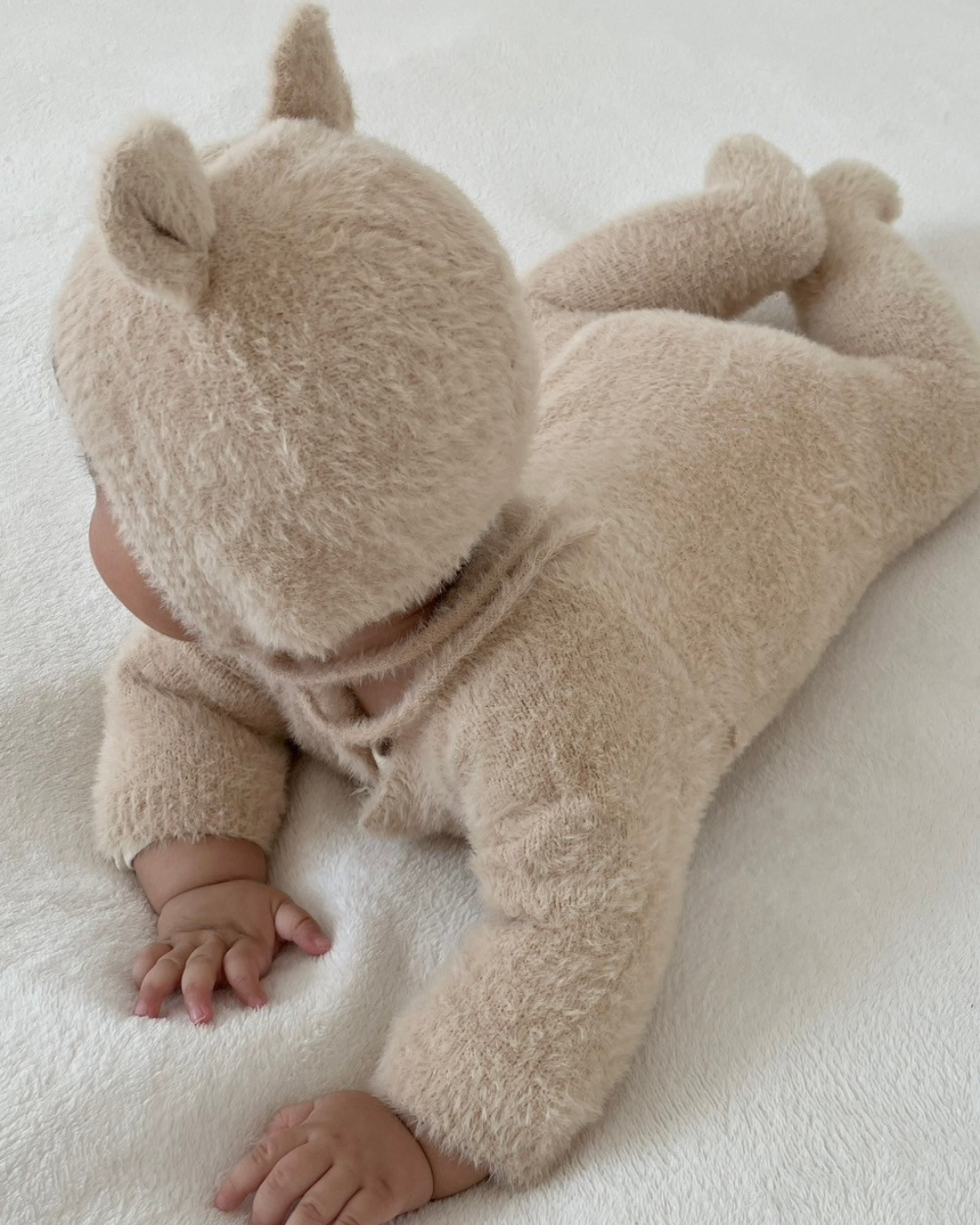 【新作 7日(金) 10:00 販売】ふわクマロンパース