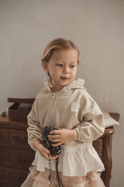 裾フリルパーカー