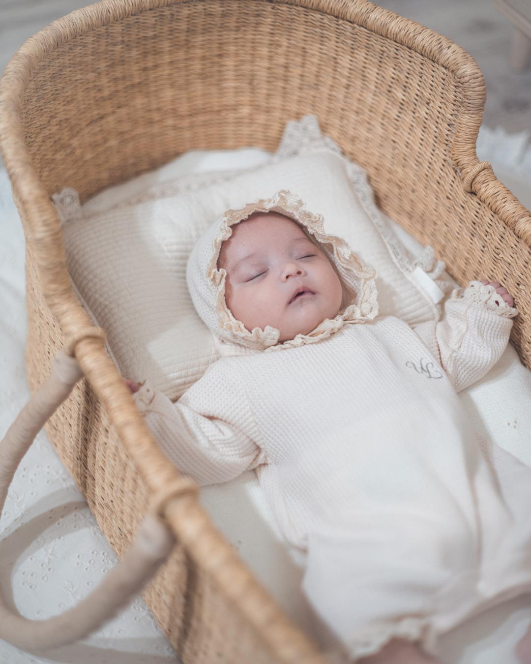 【新作 7日(金) 10:00 販売】UL ORIGINAL：ニューボーンワッフルロンパース