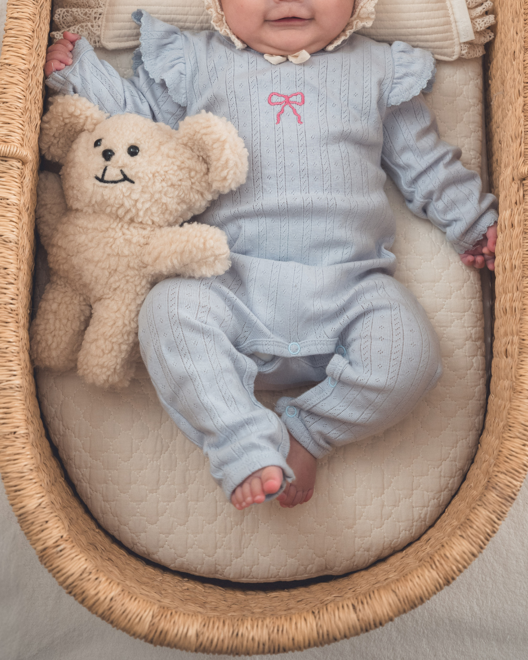 刺繍フリルスリーブ リブロンパース