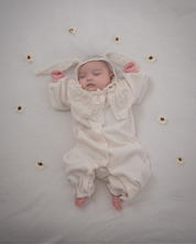 《 再販 28日(金) am10:00販売 》襟レースカバーオール