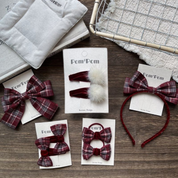 ボルドーチェックアクセサリー