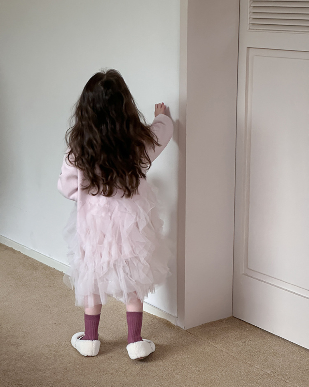 チュールフリルスウェットワンピース