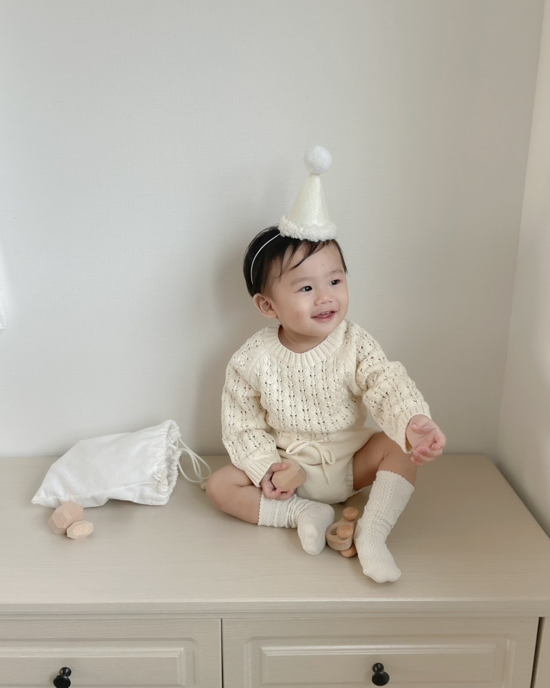 【新作】編みニットロンパース