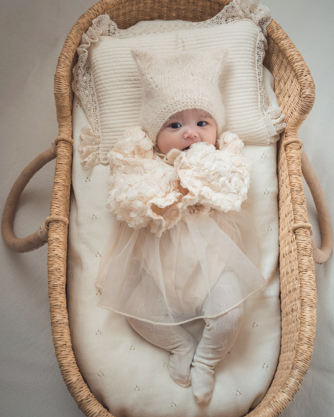 【新作】フローラルレースベビードレス