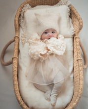 【新作】フローラルレースベビードレス