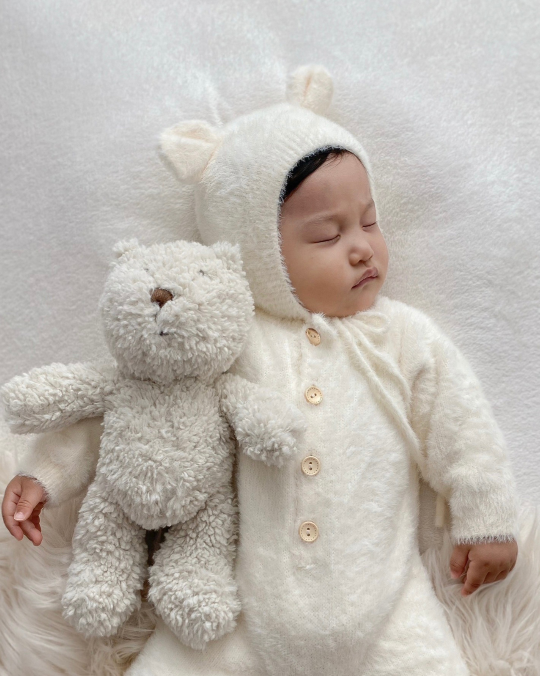 【新作 7日(金) 10:00 販売】ふわクマロンパース