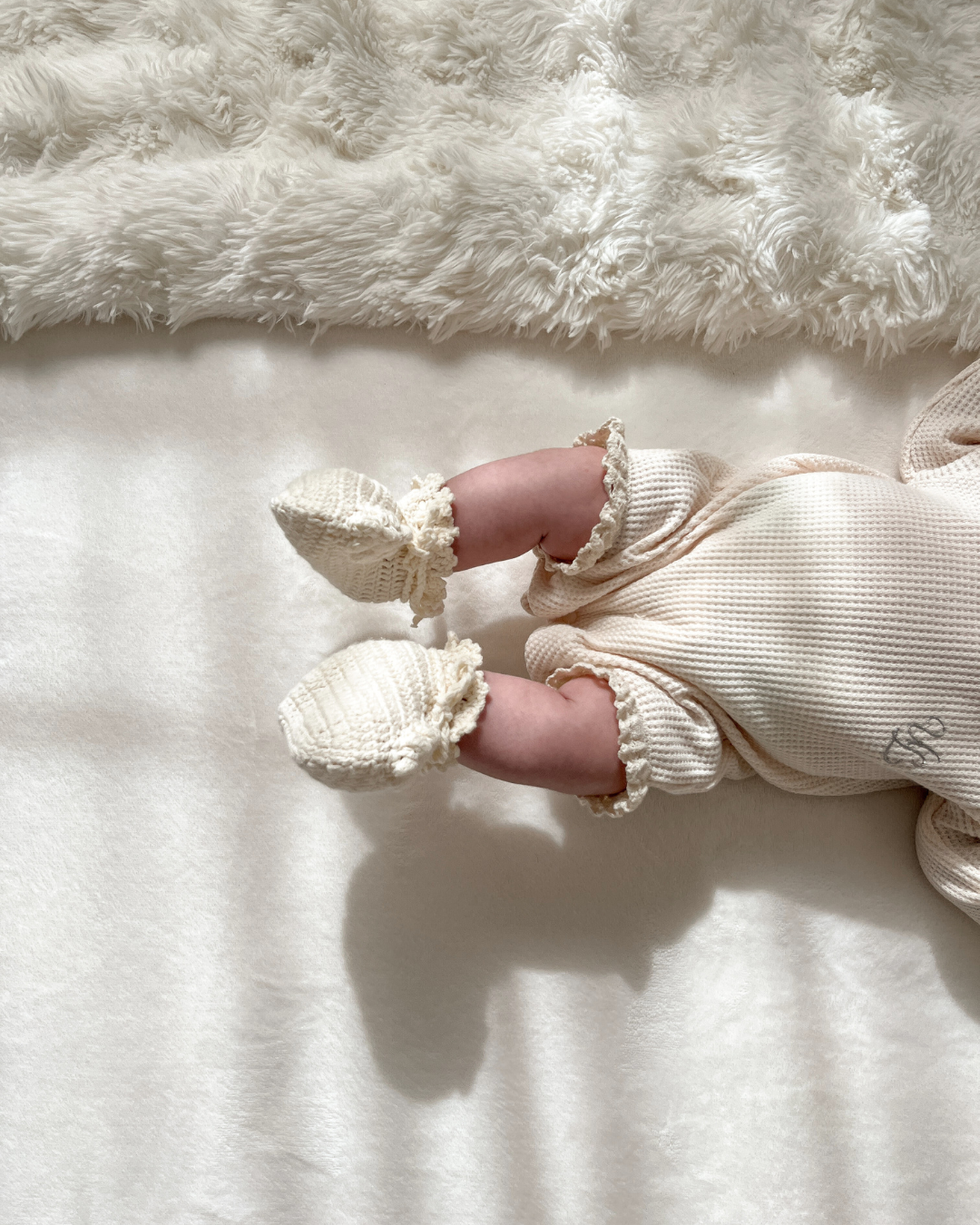 【新作 7日(金) 10:00 販売】UL ORIGINAL：ニューボーンワッフルロンパース