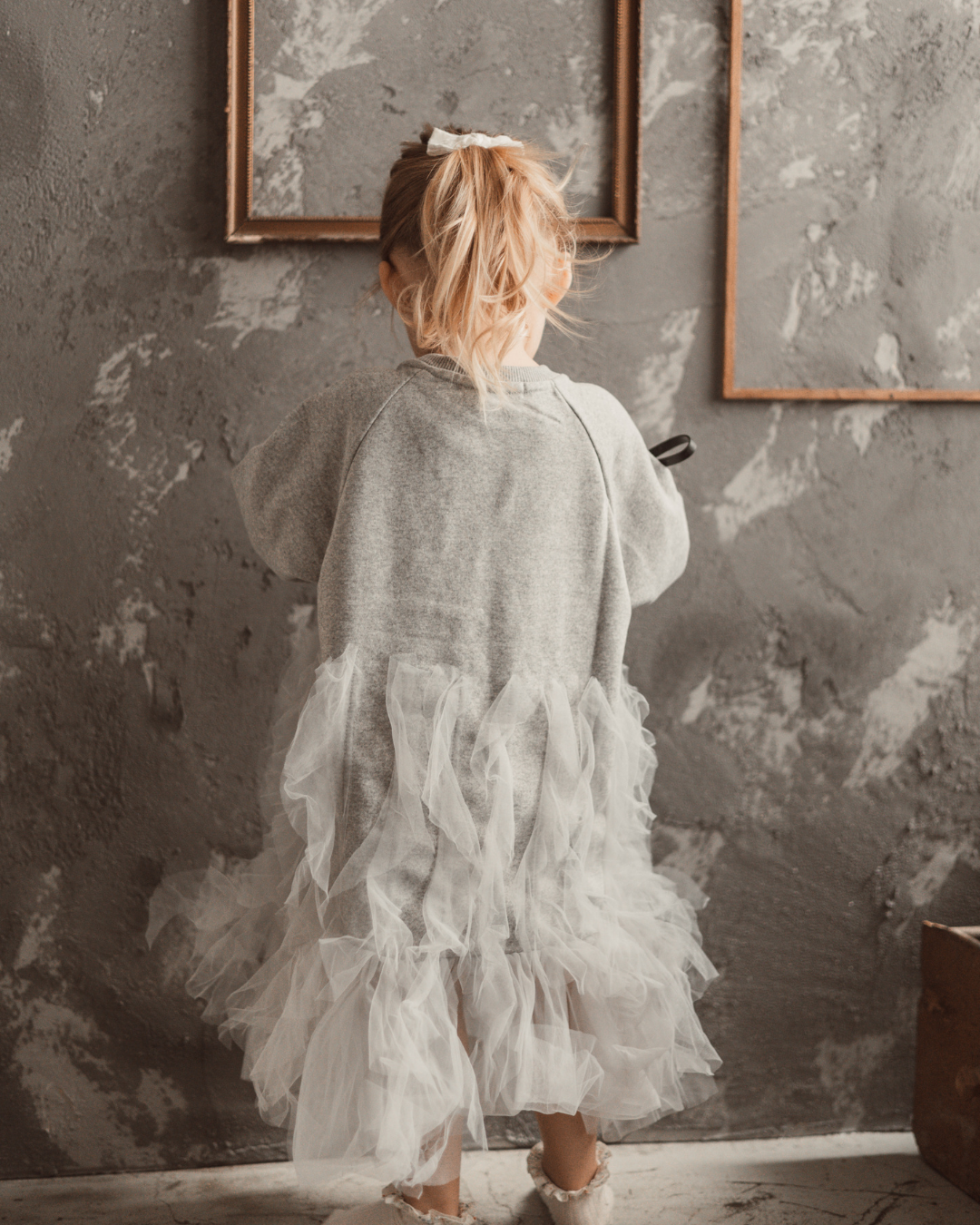 チュールフリルスウェットワンピース