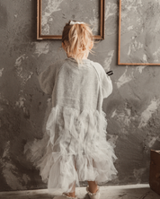 チュールフリルスウェットワンピース