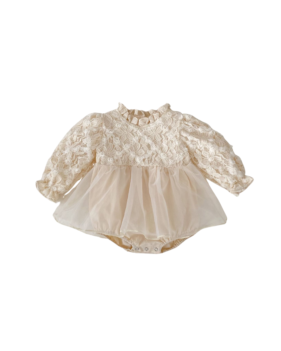 【新作】フローラルレースベビードレス