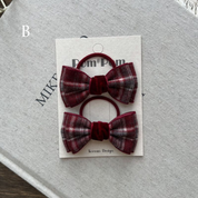 ボルドーチェックアクセサリー