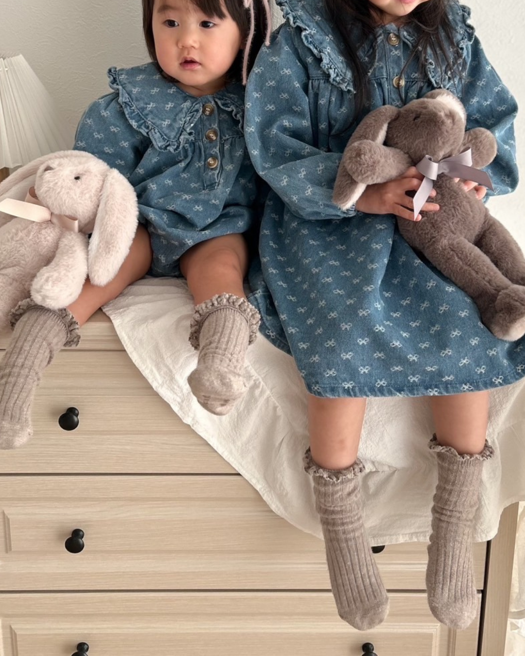 【新作】リボンデニムロンパース / ワンピース