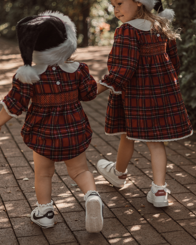 【SALE】タータンチェックロンパース/ワンピース