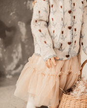 ハートボタンジャカードニットカーディガン