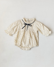 【新作】プチドットフリルロンパース