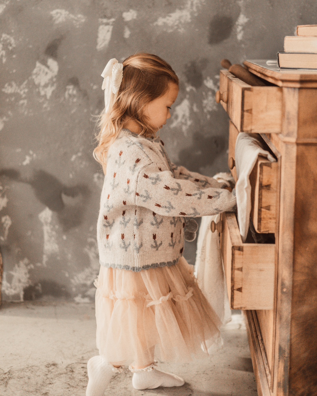 チュールフリルロングスカート