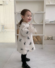 【新作】リボンフロッキーフリルスリーブワンピース