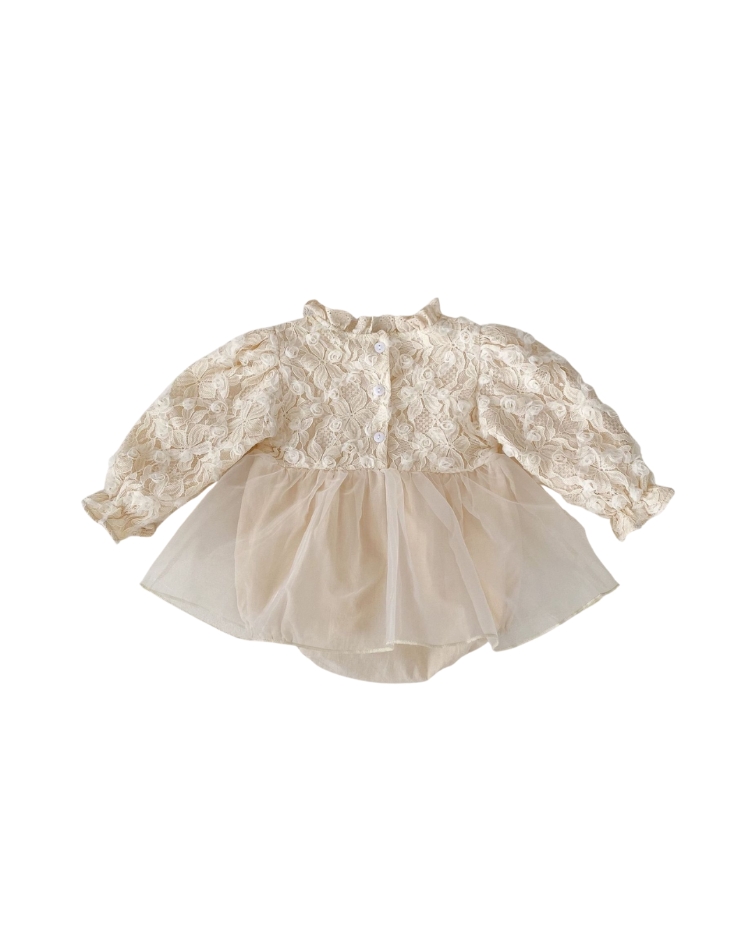 【新作】フローラルレースベビードレス