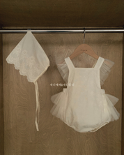 【新作 17日(金) 10:00販売】レーススリーブベビーロンパース