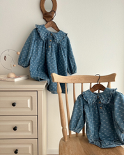 【新作】リボンデニムロンパース / ワンピース