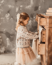 ハートボタンジャカードニットカーディガン