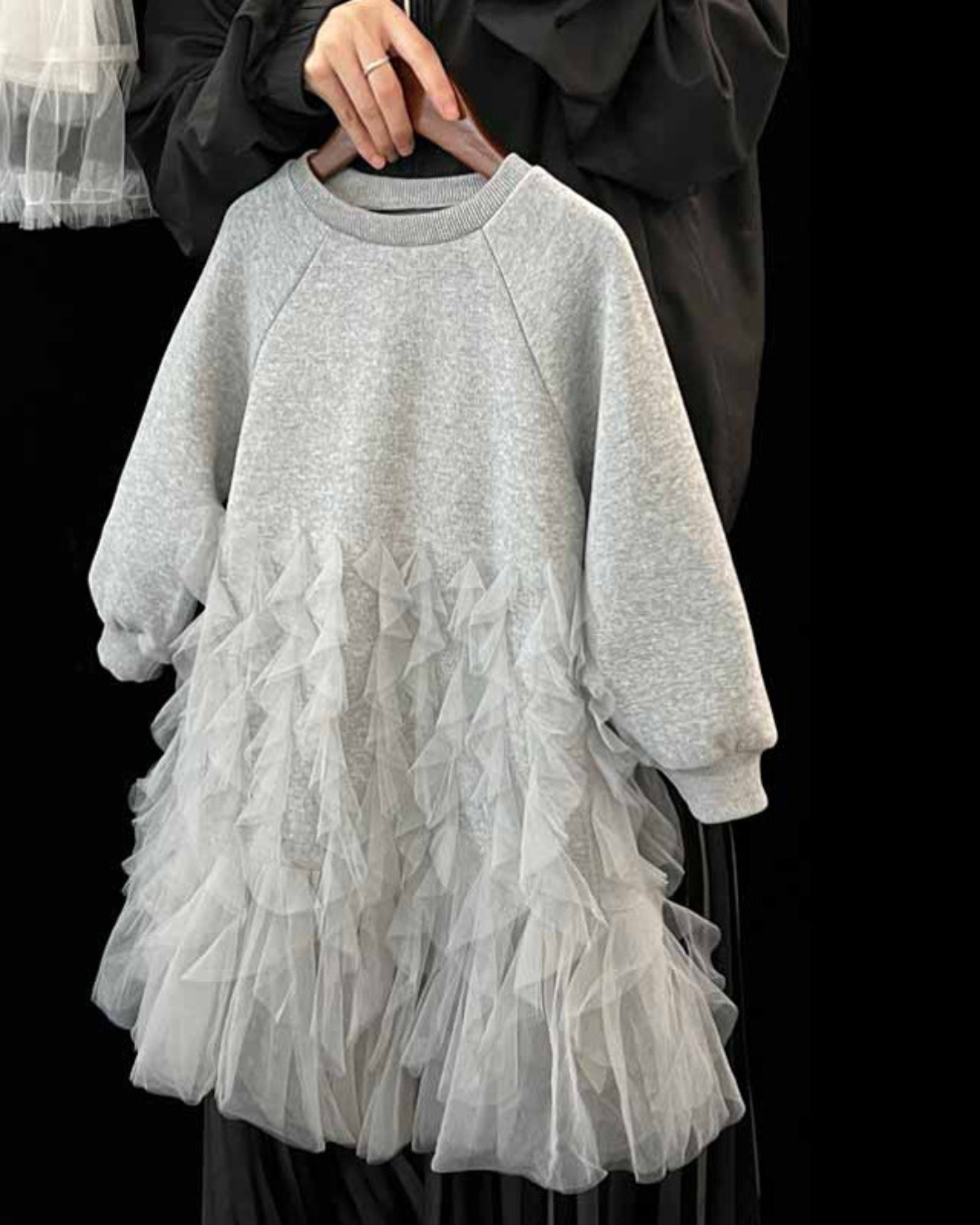 チュールフリルスウェットワンピース