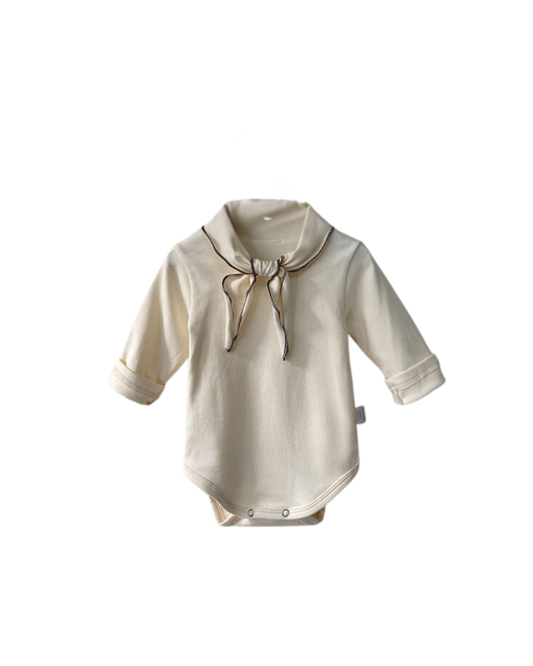 【新作 26日(金) am10:00販売】リボンカラー コットンロンパース