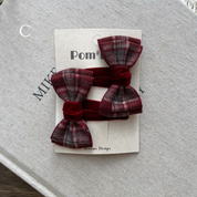 ボルドーチェックアクセサリー