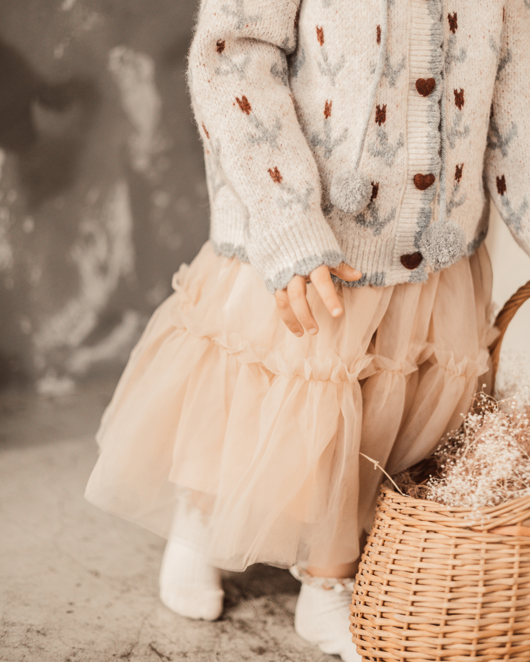 チュールフリルロングスカート