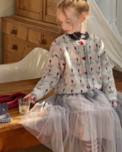 ハートボタンジャカードニットカーディガン