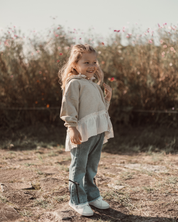 レースアップデニムパンツ