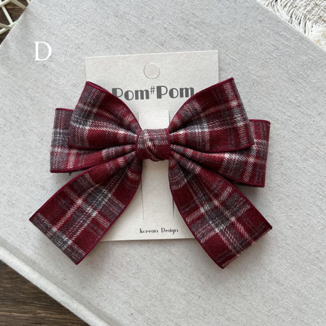 ボルドーチェックアクセサリー